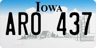 IA license plate ARO437