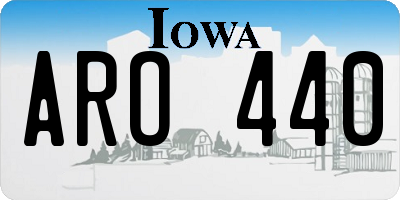 IA license plate ARO440