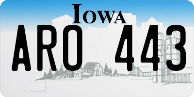 IA license plate ARO443