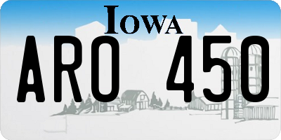IA license plate ARO450