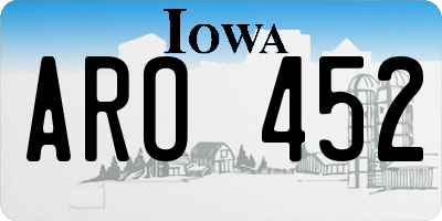 IA license plate ARO452