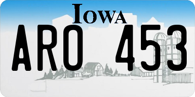 IA license plate ARO453