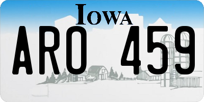 IA license plate ARO459