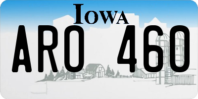 IA license plate ARO460