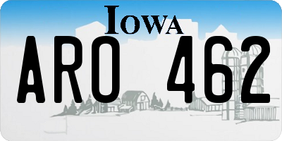 IA license plate ARO462