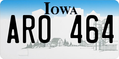 IA license plate ARO464