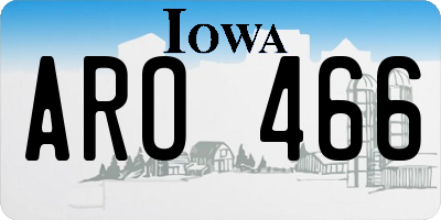 IA license plate ARO466