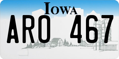 IA license plate ARO467