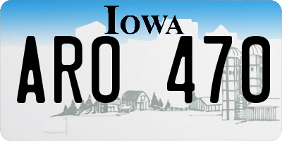 IA license plate ARO470