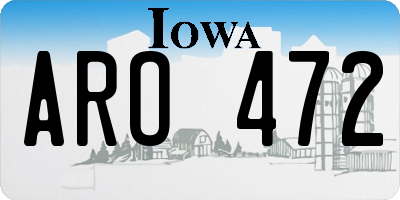 IA license plate ARO472