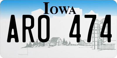 IA license plate ARO474