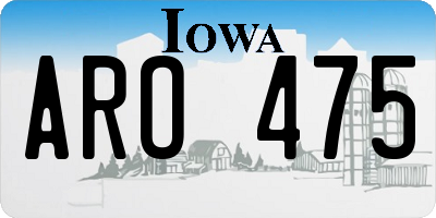 IA license plate ARO475