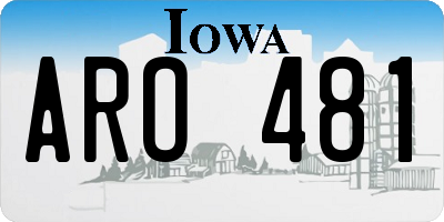 IA license plate ARO481