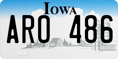 IA license plate ARO486
