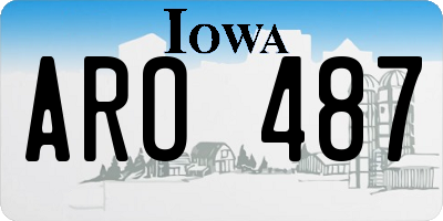 IA license plate ARO487
