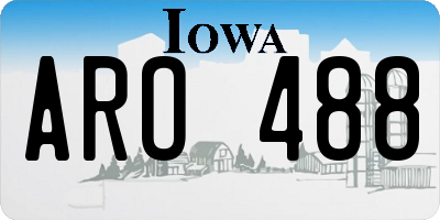 IA license plate ARO488