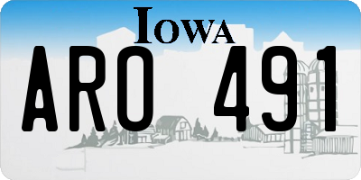 IA license plate ARO491