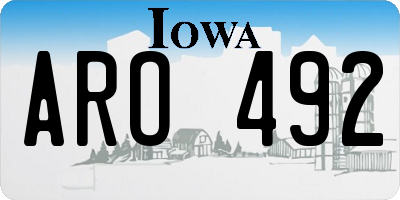 IA license plate ARO492