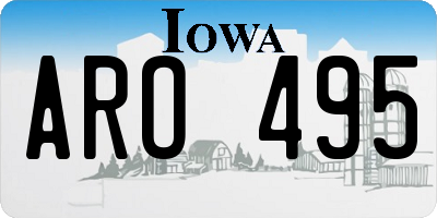 IA license plate ARO495
