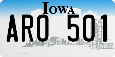 IA license plate ARO501
