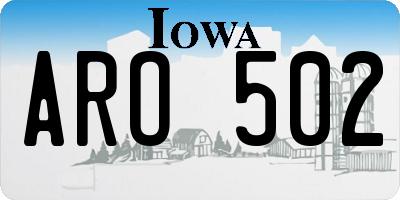 IA license plate ARO502