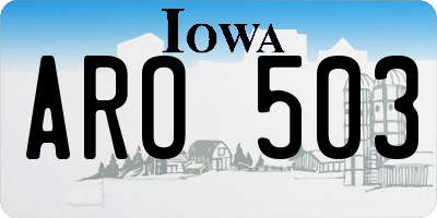 IA license plate ARO503