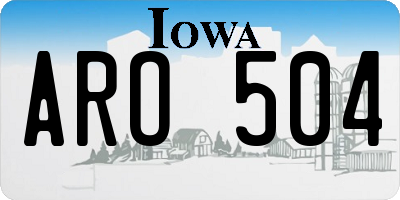 IA license plate ARO504