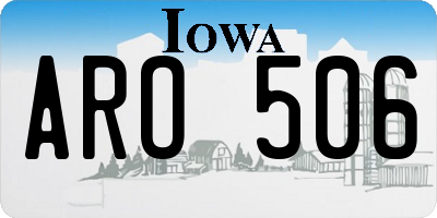 IA license plate ARO506