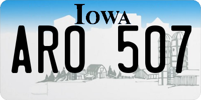 IA license plate ARO507