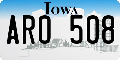 IA license plate ARO508
