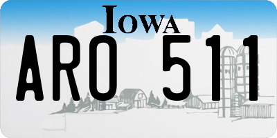 IA license plate ARO511