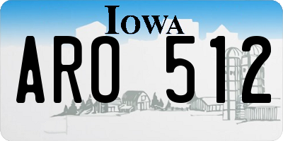 IA license plate ARO512