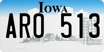 IA license plate ARO513