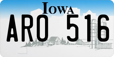IA license plate ARO516