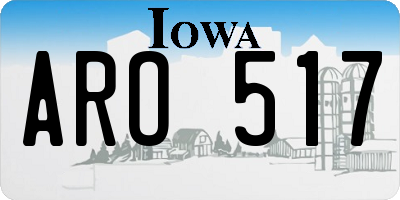 IA license plate ARO517