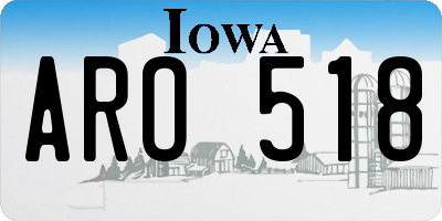 IA license plate ARO518