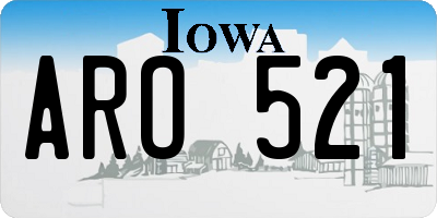 IA license plate ARO521