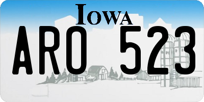 IA license plate ARO523