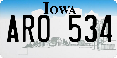 IA license plate ARO534