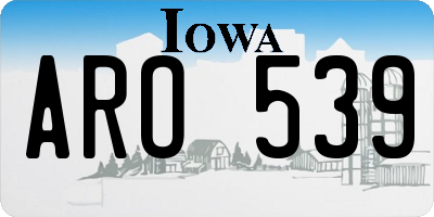 IA license plate ARO539