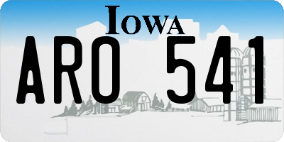 IA license plate ARO541