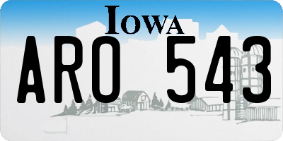 IA license plate ARO543