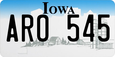 IA license plate ARO545