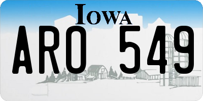 IA license plate ARO549