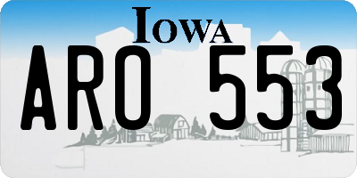 IA license plate ARO553
