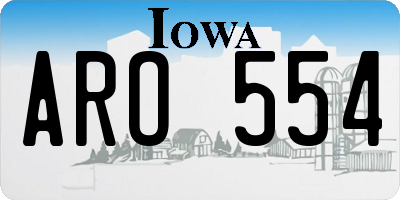 IA license plate ARO554