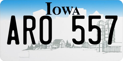 IA license plate ARO557