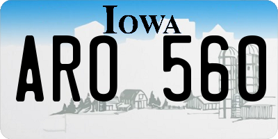 IA license plate ARO560
