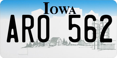 IA license plate ARO562