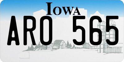 IA license plate ARO565